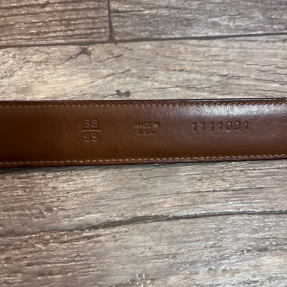 Brooks‎ Brothers Mens Black Leather Dress Belt Gold Buckle Size 38 Made in USA